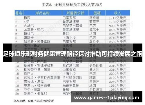 足球俱乐部财务健康管理路径探讨推动可持续发展之路 足球俱乐部财务健康管理路径探讨推动可持续发展之路